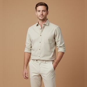 $60 Mode of One Mens Long Sleeve Button-Front Shirt